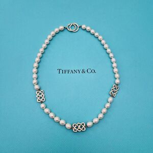 RARE Tiffany & Co. Paloma Picasso Freshwater  Pearl Celtic Knot Bead Necklace